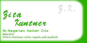 zita kuntner business card